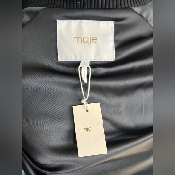 NWT Maje Mira Bomber Jacket Size Size 1 - Picture 7 of 8